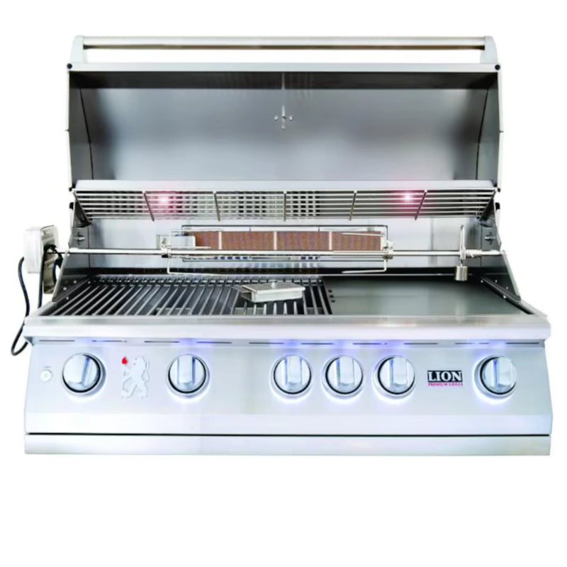 Lion L90000 40-Inch 5-Burner Stainless Steel Built-In Natural Gas Grill