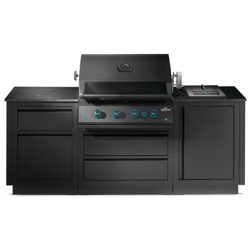 Napoleon Oasis 300 Outdoor Kitchen w/ Built-in 700 Series 32 Propane Gas Grill & Black Pearl Granite Countertop | GW STORE