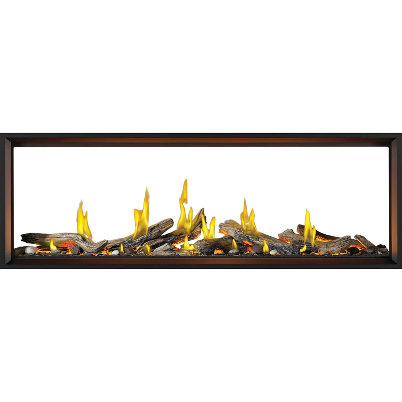 Napoleon Tall Linear Vector™ 74 See Through Direct Vent Natural Gas Fireplace w/ Luminous Logs - Electronic Ignition | GW STORE