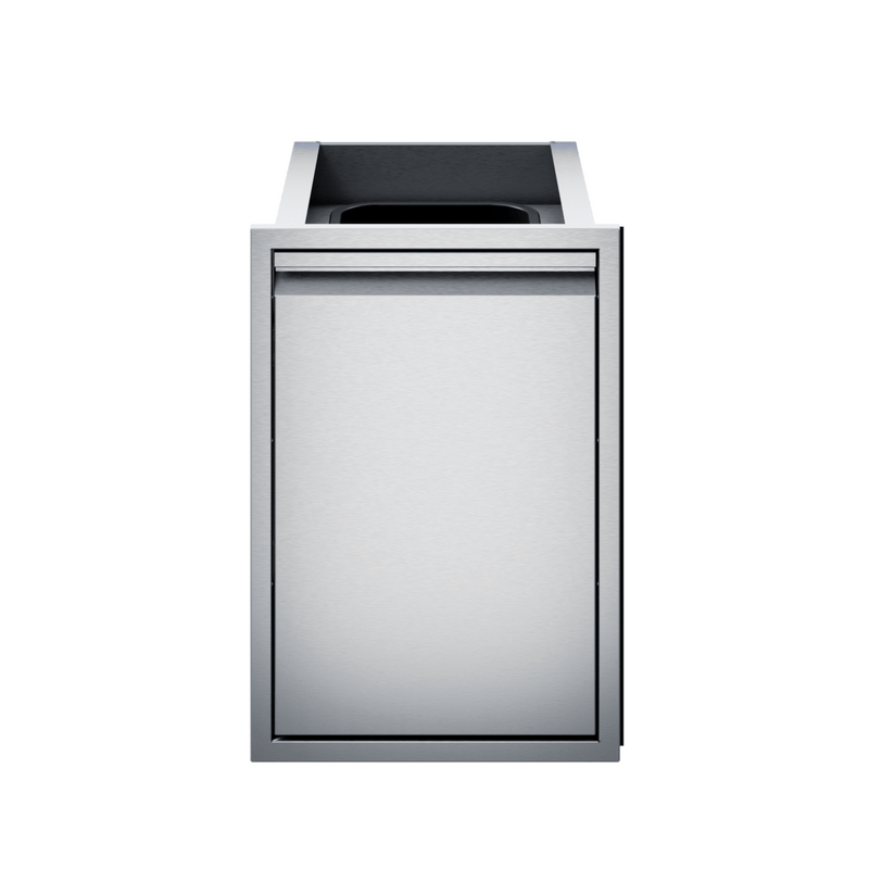 Twin Eagles 18-Inch Roll-Out Stainless Steel Double Trash Drawer / Recycling Bin | GW STORE