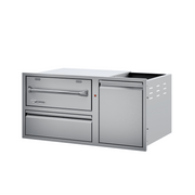 Twin Eagles 42-Inch Built-In 120V Electric Outdoor Warming Drawer with Utility Drawer & Roll-Out Trash/Propane Tank Bin | GW STORE