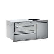 Twin Eagles 42-Inch Built-In 120V Electric Outdoor Warming Drawer with Utility Drawer & Roll-Out Trash/Propane Tank Bin | GW STORE