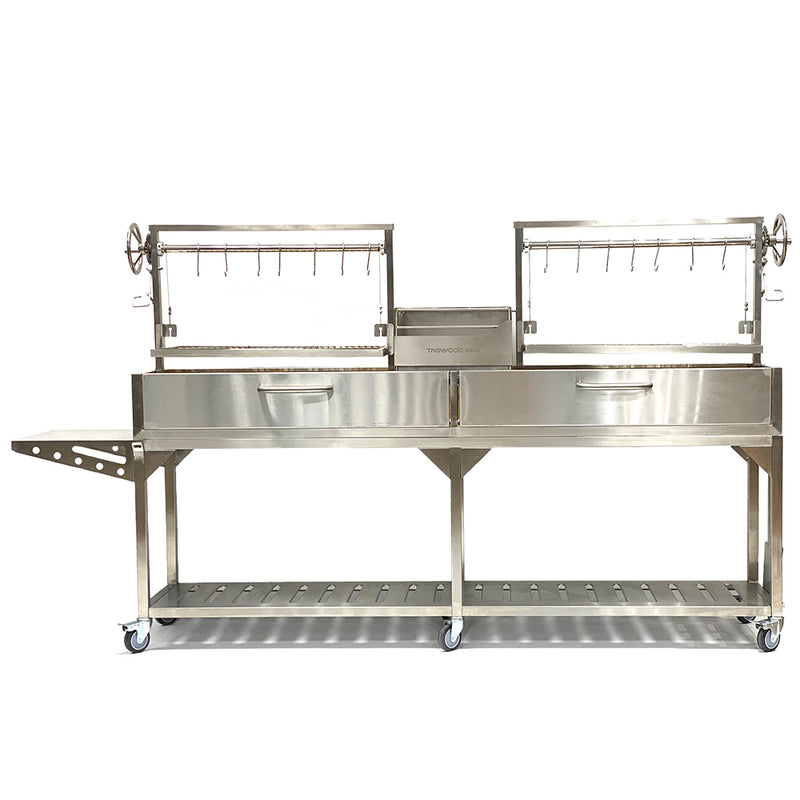 Tagwood BBQ04SS BBQ Double Argentine Santa Maria Freestanding Charcoal Grill | GW STORE