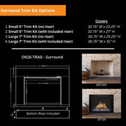Modern Flames 4" Small Surround for Orion 36" | GW STORE