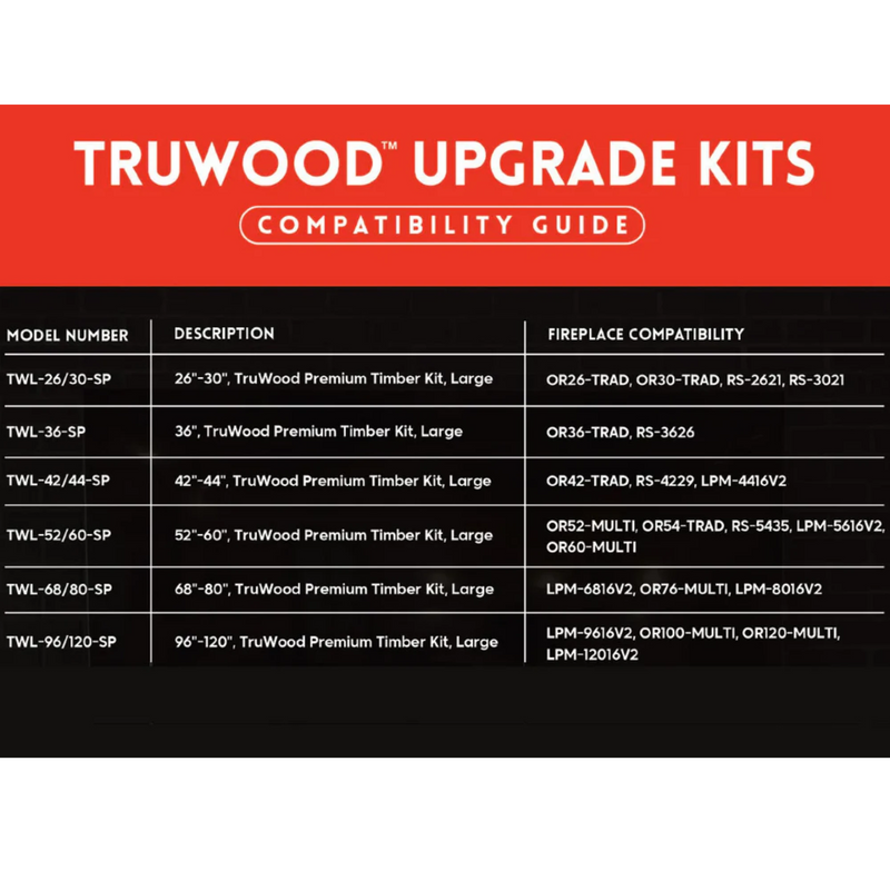 Modern Flames 36" TruWood Premium Timber Kit