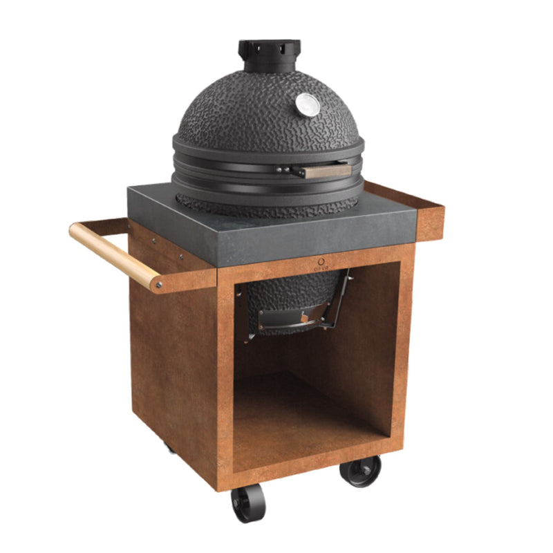 OFYR Corten Steel 65 Pro Kamado Table for The Bastard w/ Concrete Worktop B-Stock (Discontinued / New In Box)