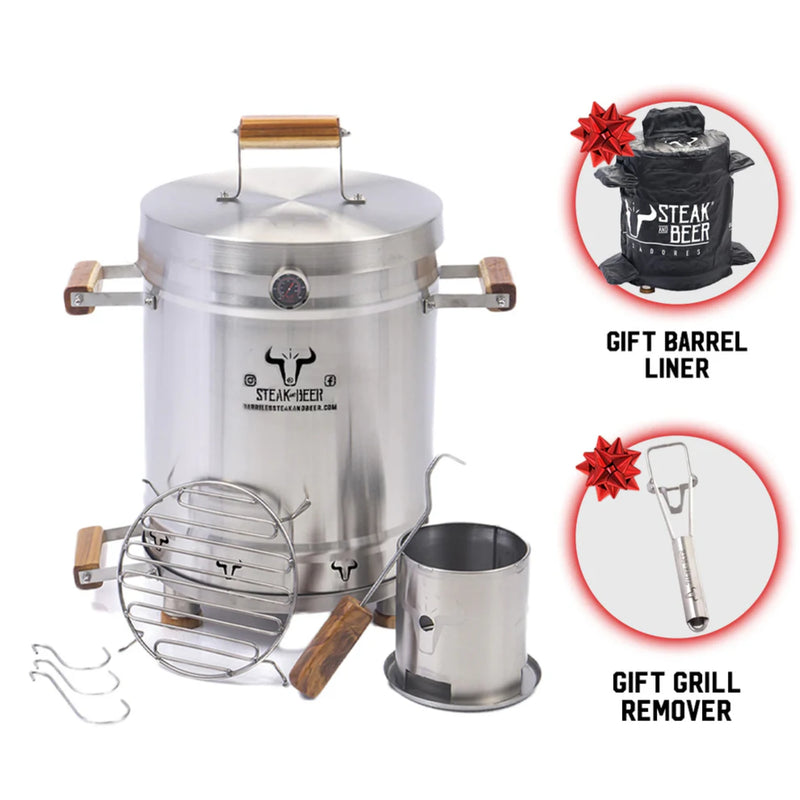 Steak & Beer Medium Roasting Barrel 7–9 kg (15–20 lb) – INOX Line