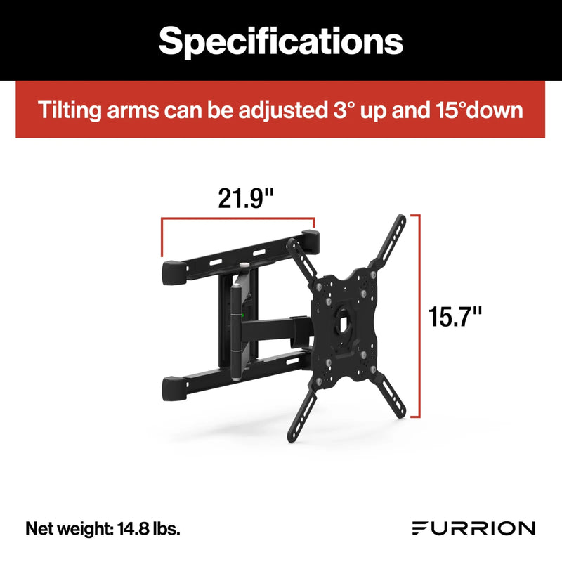Furrion Aurora Universal Full-Motion Outdoor TV Wall Mount #F2AA001ABBK | GW STORE