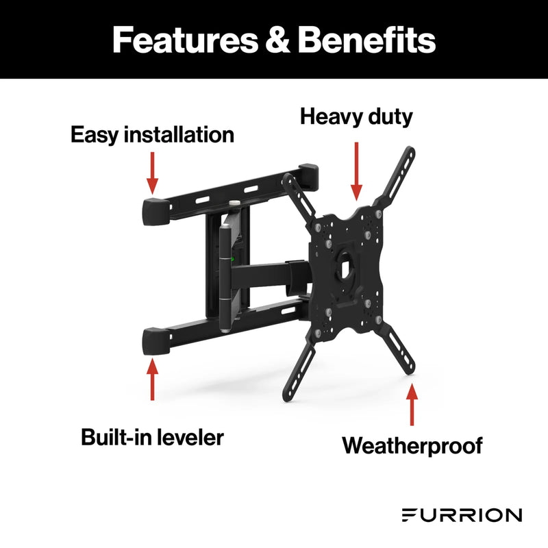 Furrion Aurora Universal Full-Motion Outdoor TV Wall Mount #F2AA001ABBK | GW STORE