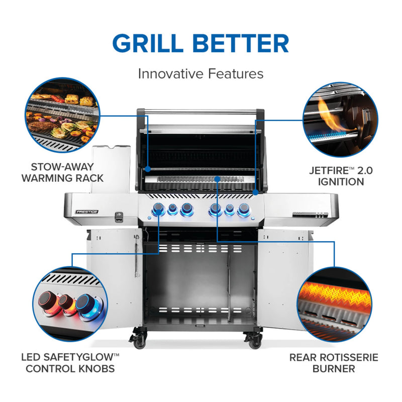 Napoleon New Prestige® 500 RSIB Freestanding Gas Grill w/ Infrared Side and Rear Burner | GW STORE