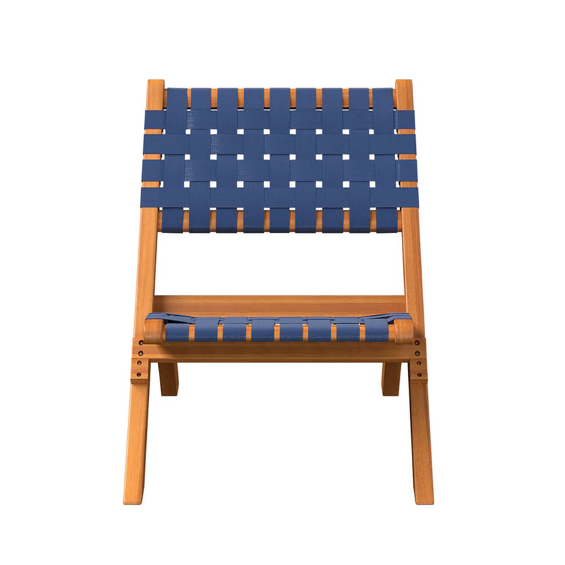 Well Traveled Living Sava Folding Chair in Navy Blue Webbing | GW STORE