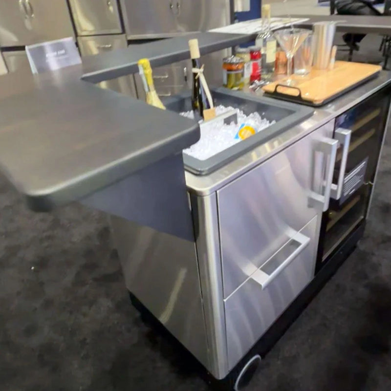 Dometic MoBar 550S Outdoor Mobile Bar with Dual Zone Refrigerator and Bar Top Accessory | GW STORE