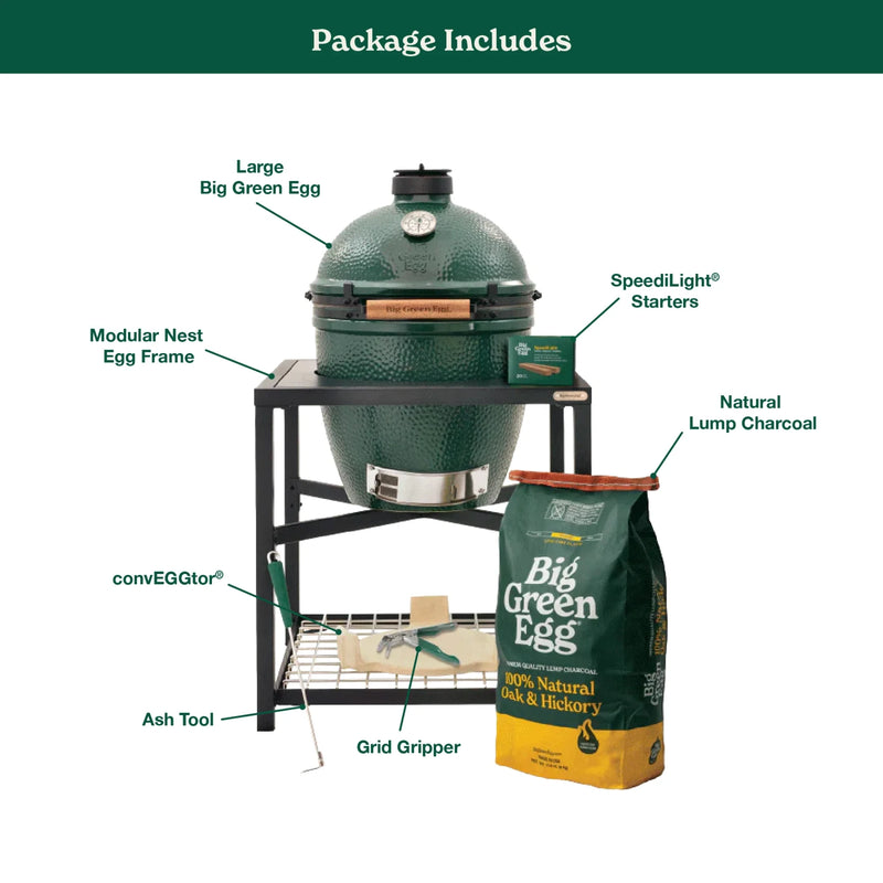 Big Green Egg Large Charcoal Grill in Modular Nest Package | GW STORE