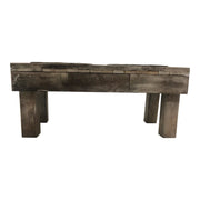 Huntley Pet Berjen Table Small Double Feeder, Brown Wash | GW STORE