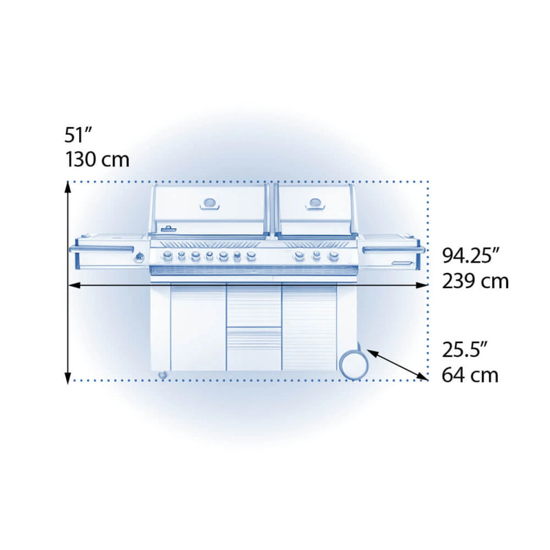 Napoleon Prestige PRO™ 825 RSBI Premium Freestanding Gas Grill with Power Side Burner, Infrared Rear & Bottom Burners | GW STORE