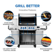 Napoleon New Prestige® 500 Connected RSIB Freestanding Gas Grill w/ Infrared Side and Rear Burner | GW STORE