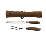 Filos y Más Stainless Steel Knife & Fork Set with Wooden and Bone Handle, 7.9 Inch Blade | GW STORE