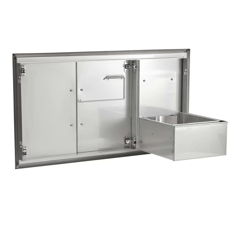 Coyote 45-Inch Double Access Door & Roll Out Trash Bin Combo | GW STORE