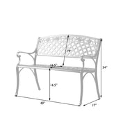 Well Traveled Living Scarlet Aluminum Patio Bench in Antique Bronze | GW STORE