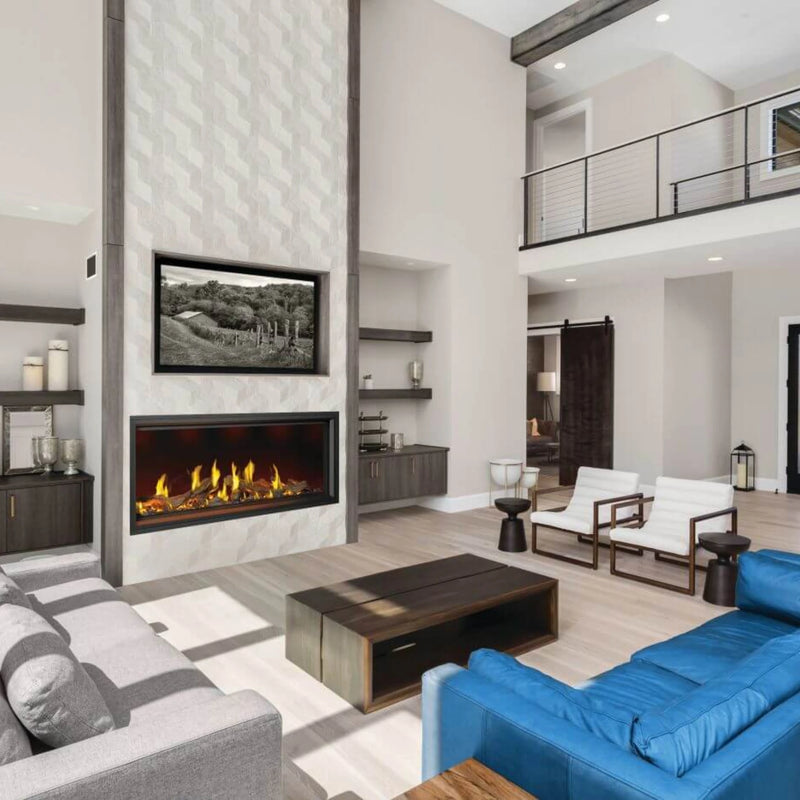 Napoleon Tall Vector 74 Direct Vent Natural Gas Fireplace w/ Luminous Logs - Electronic Ignition | GW STORE