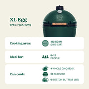 Big Green Egg Charcoal XLarge Grill in 50.4-inch Modern Farmhouse Table Package | GW STORE