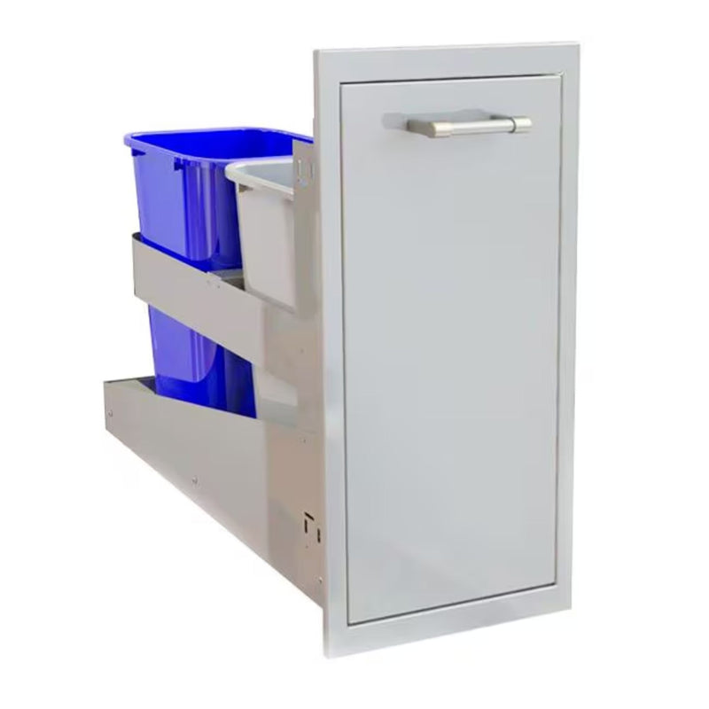Alfresco 20-Inch Stainless Steel Soft-Close Dual Trash Center/Recycling Bin