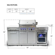 Mont Alpi MA-957RSFC 6 Ft Propane Outdoor Kitchen Island w/ Refrigerator | GW STORE