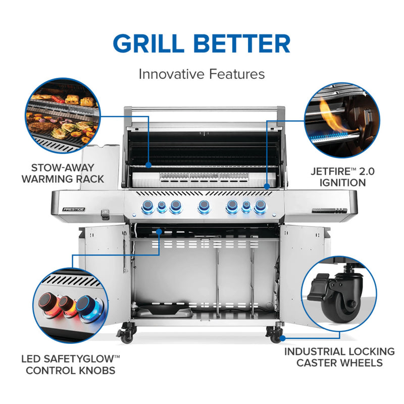 Napoleon New Prestige® 665 RSIB Freestanding Gas Grill w/ Infrared Side and Rear Burner | GW STORE