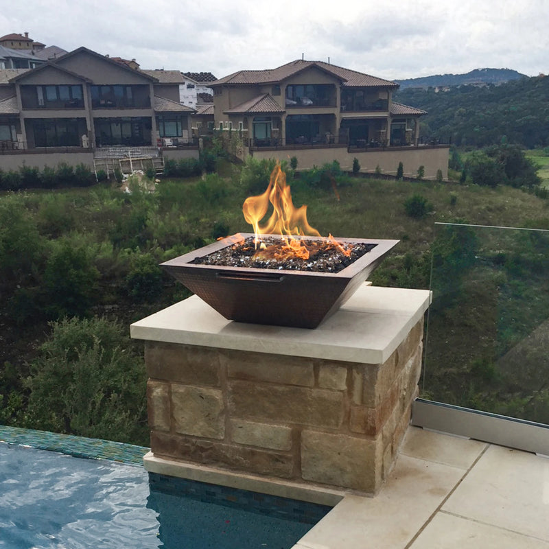 The Outdoor Plus Hammered Patina Copper Maya Fire & Water Bowl | GW STORE