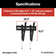 Furrion Aurora® Universal Outdoor TV Fixed Tilt Mount - For 43-65” TVs #F2AA002ABBK | GW STORE