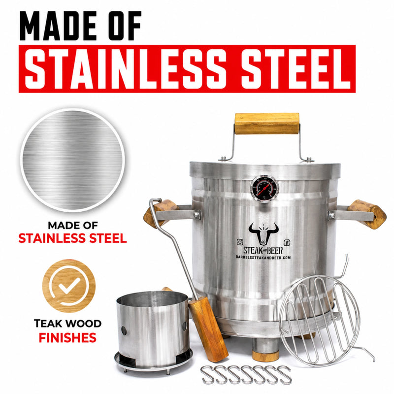Steak & Beer Mini Roasting Barrel 3–4 kg (6–8 lb) – INOX Line | GW STORE