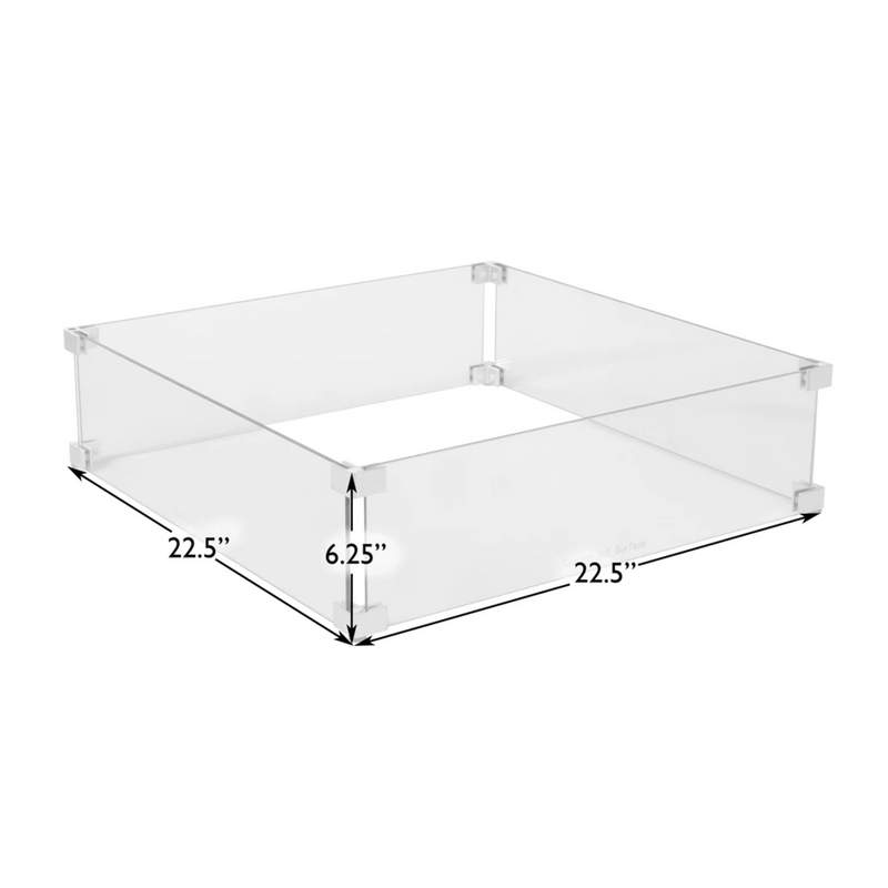 Well Traveled Living Tempered Glass Wind Guard for Square Fire Pits | GW STORE
