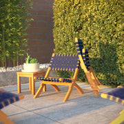 Well Traveled Living Sava Folding Chair in Navy Blue Webbing | GW STORE