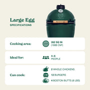 Big Green Egg Large Charcoal Grill in Nest With Mates Package | GW STORE