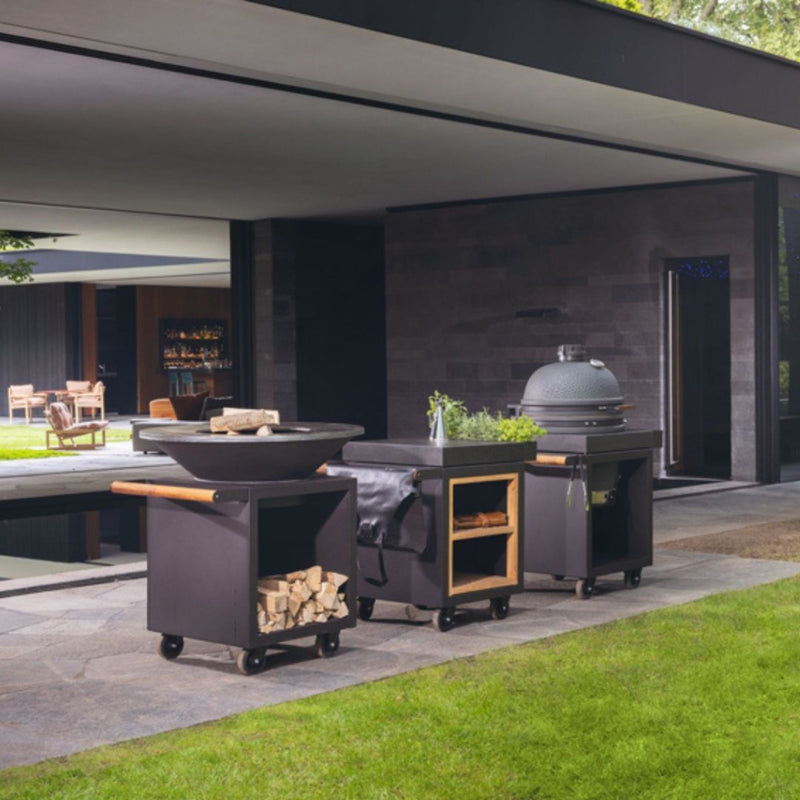 OFYR Black 65 PRO Kamado Table for The Bastard w/ Concrete Worktop B-Stock (Showroom Display)