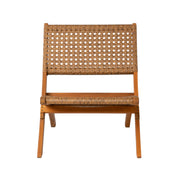 Well Traveled Living Sava Folding Chair in Tan Wicker | GW STORE