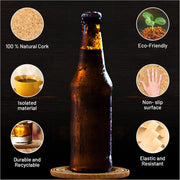 Grillnovations Cork Coasters 14 Piece Set with Ice Bucket and Bottle Opener | GW STORE