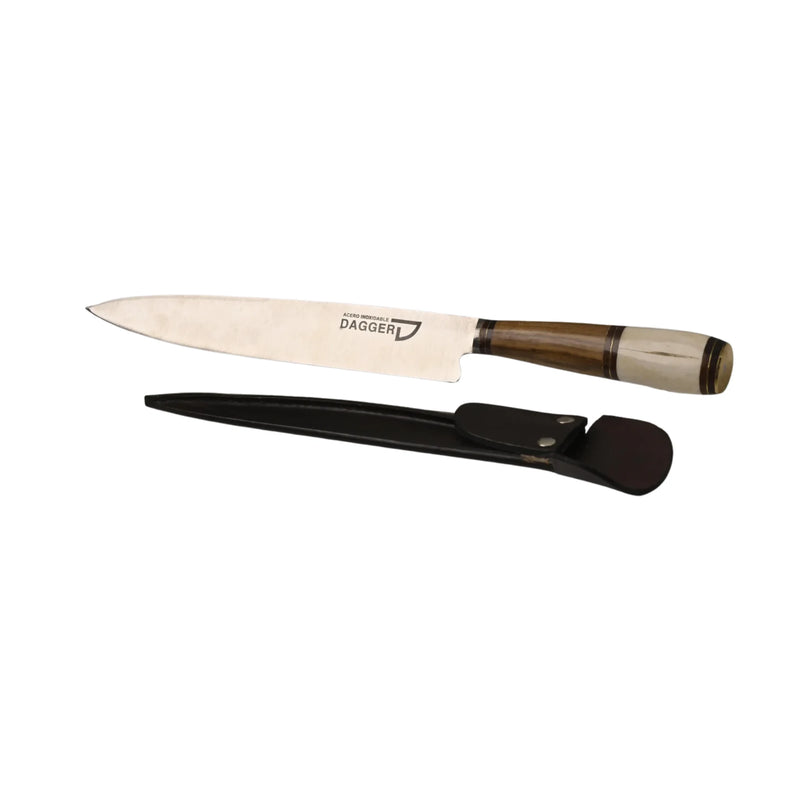 Filos y Más Stainless Steel Knife with Wooden and Bone Handle, 7.9 Inches | GW STORE