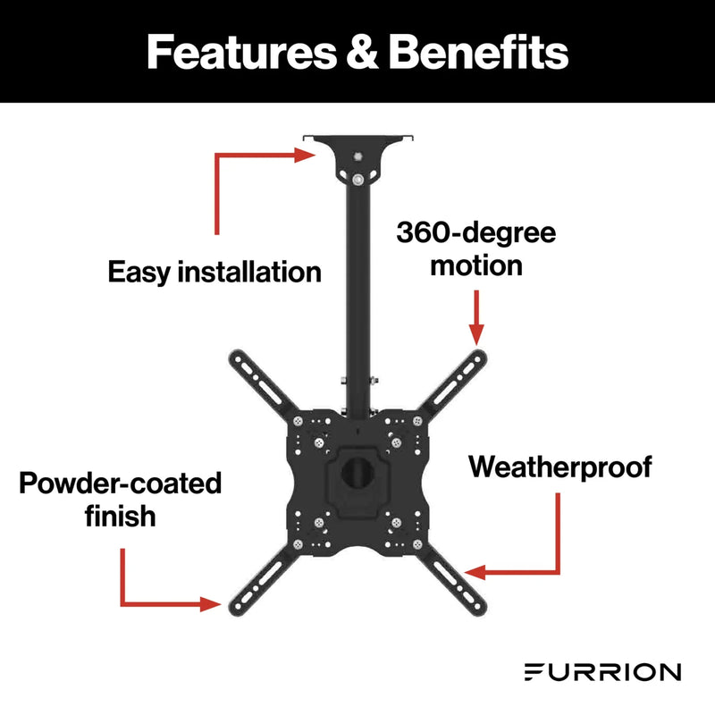 Furrion Aurora Universal Outdoor Ceiling Full Motion Mount #F2AA003ABBK | GW STORE