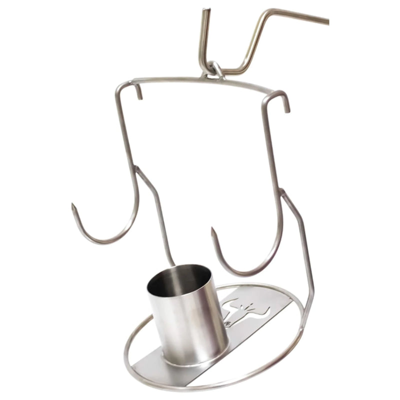 Steak & Beer Stainless Steel Vertical Chicken Roasting Rack for BBQ Barrels