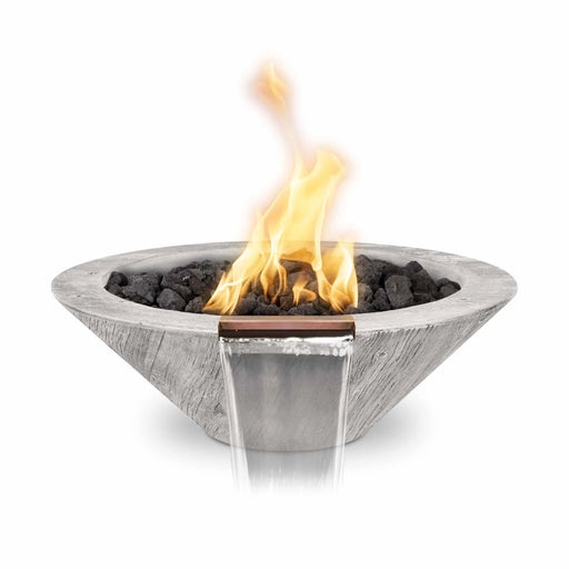 The Outdoor Plus Natural Gas Wood Grain Concrete Cazo Fire & Water Bowl | GW STORE