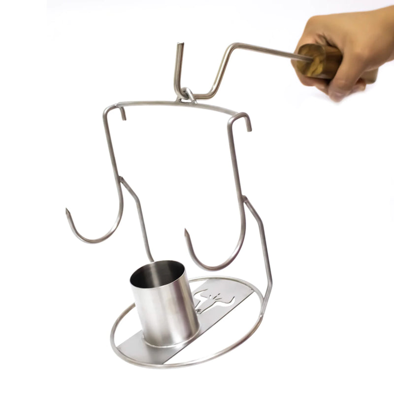 Steak & Beer Stainless Steel Vertical Chicken Roasting Rack for BBQ Barrels