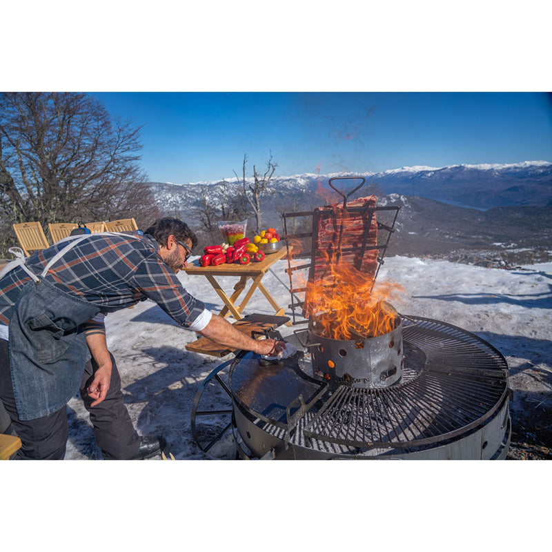 Tromen Duomo Firepit Open Fire Argentine Grill w/ Wheels | GW STORE