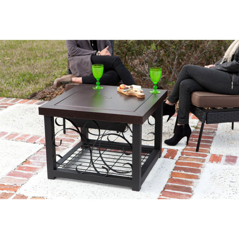 Well Traveled Living Hammer Tone Bronze Finish Cocktail Table Fire Pit | GW STORE