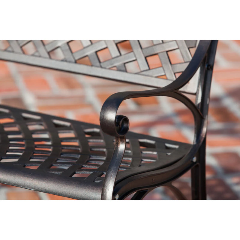 Well Traveled Living Antique Bronze Cast Aluminum Patio Bench | GW STORE
