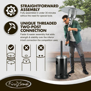 Well Traveled Living Onyx & Stainless Steel Finish Patio Heater | GW STORE