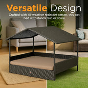 Huntley Pet Rattan Wicker Cabana Raised Pet Bed | GW STORE
