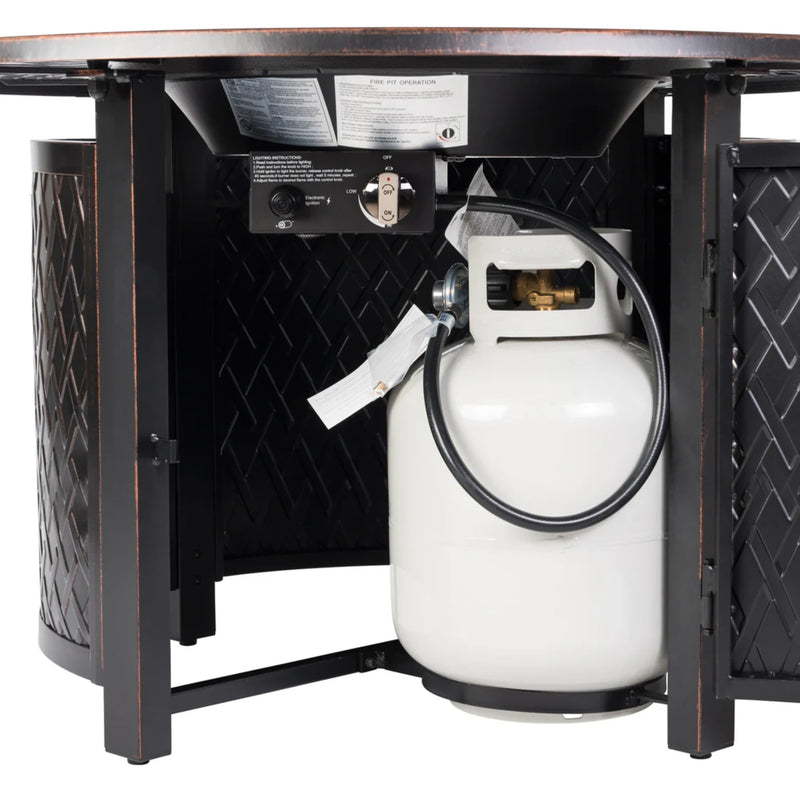 Well Traveled Living Verona Aluminum Round Propane Fire Pit | GW STORE