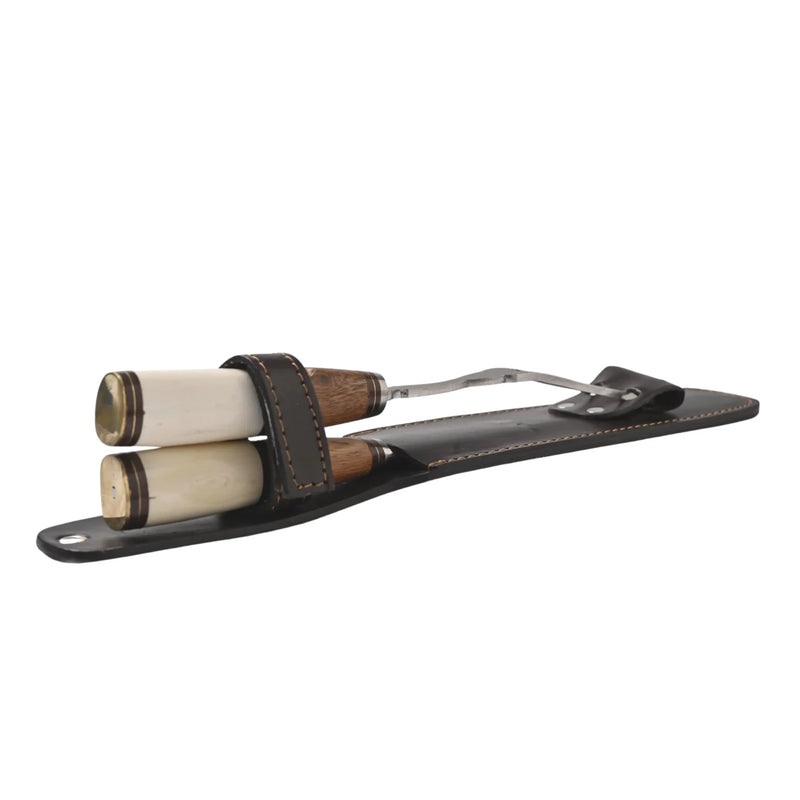 Filos y Más Grill Set Knife and Fork with Wooden and Bone Handle, 7.9 Inches | GW STORE