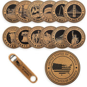 Grillnovations Cork Coasters 14 Piece Set with Ice Bucket and Bottle Opener | GW STORE